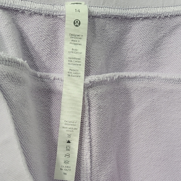 Lululemon All Yours High Rise Lavender Women's Shorts 100% Cotton Size 14 - Picture 6 of 11